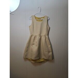 Lili Rose Yellow Patterned Sleeveless Dress - Size 8